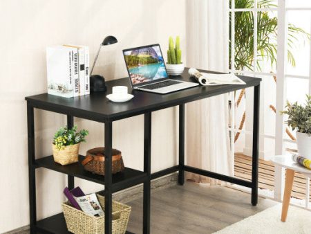 47  55  Computer Desk Office Study Table Workstation Home with Adjustable Shelf Black-M For Sale