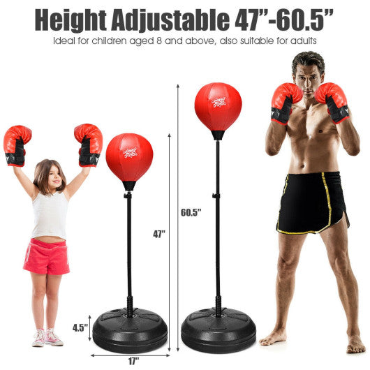 Adjustable Height Punching Bag with Stand Plus Boxing Gloves for Both Adults and Kids Online Hot Sale