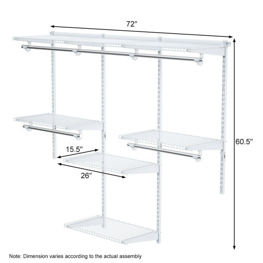 Adjustable Wall Mounted Closet Rack System with Shelf Online now