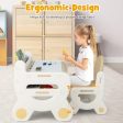 Kids Drawing Table and Chair Set with Watercolor Pens and Blackboard Eraser-Brown Online Sale