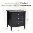 Nightstand Beside End Side Table Organizer with 3 Drawers-Black Cheap