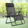 Oversize Lounge Chair with Cup Holder of Heavy Duty for outdoor-Black For Discount