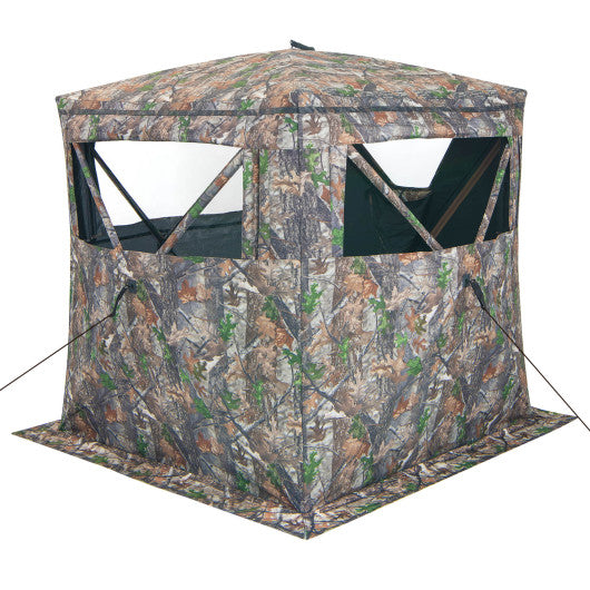 2-3 Person Hunting Blind Portable Pop Up Ground Tent with Carry Bag and Storage Pocket on Sale