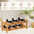 2-Tier 12 Bottles Bamboo Storage Shelf  Wine Rack-Natural Hot on Sale