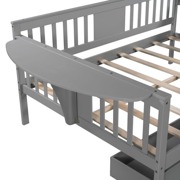 Gray Wood Full Bed Frame Fashion