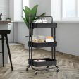 3-Tier Utility Cart Storage Rolling Cart with Casters-Black Sale