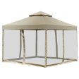 Outdoor 2-Tier 10 Feet x 10 Feet Screw-free Structure Shelter Gazebo Canopy Online Sale