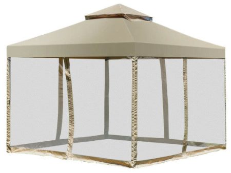 Outdoor 2-Tier 10 Feet x 10 Feet Screw-free Structure Shelter Gazebo Canopy Online Sale