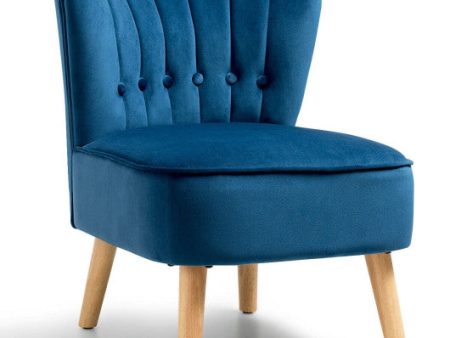 Armless Accent Chair Tufted Velvet Leisure Chair-Blue Online Hot Sale