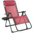 Oversize Lounge Chair Patio Heavy Duty Folding Recliner-Dark Red Online now