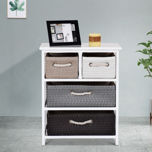 Storage Drawer Nightstand Woven Basket Cabinet Bedside Table Online