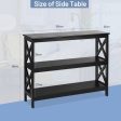 3-Tier Console X-Design Sofa Side Accent Table-Black Fashion