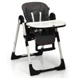 Foldable High chair with Multiple Adjustable Backrest-Dark Gray For Discount