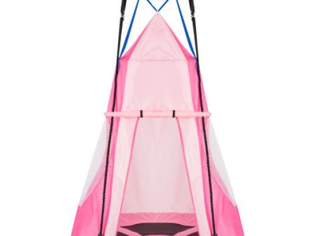 2-in-1 40 Inch Kids Hanging Chair Detachable Swing Tent Set-Pink For Cheap