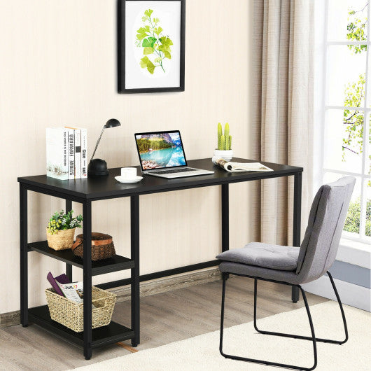 47  55  Computer Desk Office Study Table Workstation Home with Adjustable Shelf Black-L Cheap