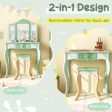 Kids Vanity Set with Tri-folding Mirror-Green Fashion