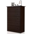 Functional Storage Organized Dresser with 5 Drawer-Dark Brown Online Sale