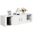 Wall Mounted Floating 2 Door Desk Hutch Storage Shelves-White Online now