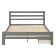 Gray Wood Full With Two Drawers Bed Frame Sale