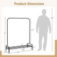 Heavy Duty Clothes Stand Rack with Top Rod and Lower Storage Shelf Hot on Sale