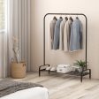 Heavy Duty Clothes Stand Rack with Top Rod and Lower Storage Shelf Hot on Sale