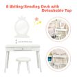 Kids Vanity Makeup Table & Chair Set Make Up Stool-White Sale