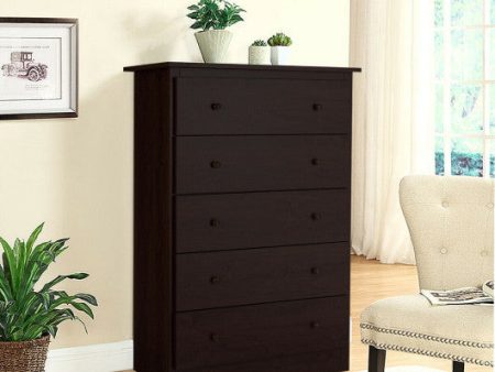 Functional Storage Organized Dresser with 5 Drawer-Dark Brown Online Sale