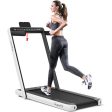 2-in-1 Electric Motorized Health and Fitness Folding Treadmill with Dual Display and Speaker-White Online