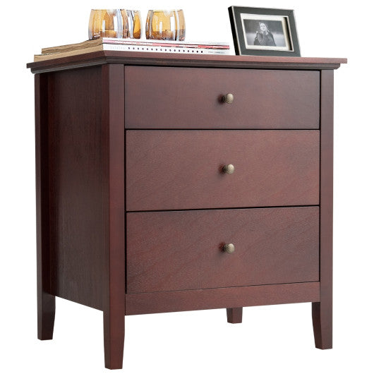 3 Drawers Nightstand Beside End Side Table Accent Table Fashion