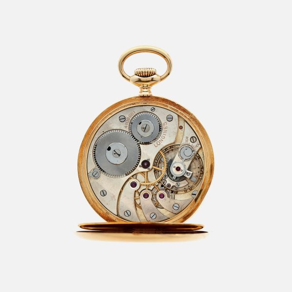 1927 Longines Pocket Watch Chronometer In 18k Yellow Gold Hot on Sale