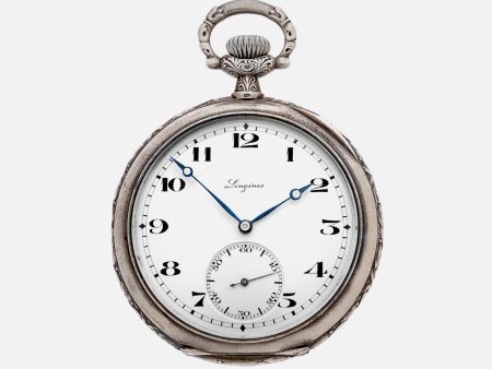 1920 Longines Silver Pocket Watch For the Carnegie Foundation For Sale